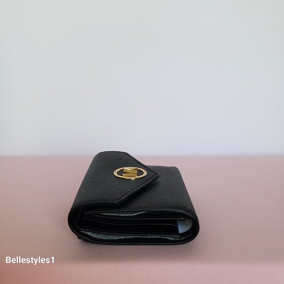 MICHAEL KORS Greenwich Medium Envelope Trifold Saffiano Leather Wallet- Black ⭐ - Picture 8 of 16